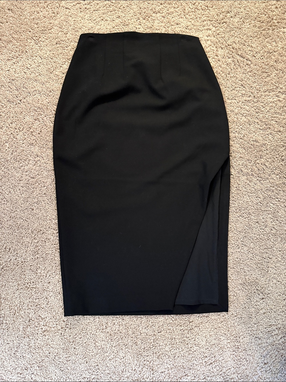 Express Black High-Waist Pencil Skirt with Sexy Side Slit